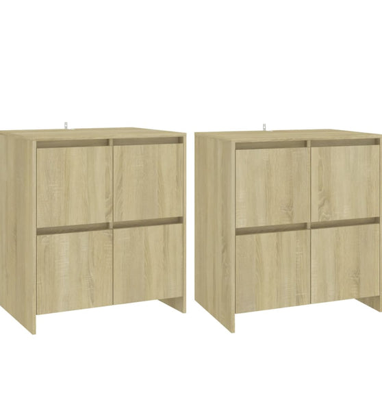 Sideboards 2 Stk. Sonoma-Eiche 70x41x75 cm Holzwerkstoff
