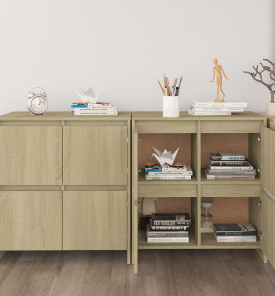 Sideboards 2 Stk. Sonoma-Eiche 70x41x75 cm Holzwerkstoff