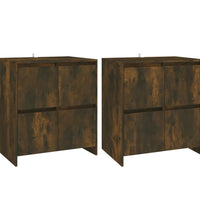 Sideboards 2 Stk. Räuchereiche 70x41x75 cm Holzwerkstoff