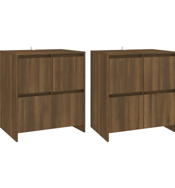 Sideboards 2 Stk. Eiche Braun 70x41x75 cm Holzwerkstoff