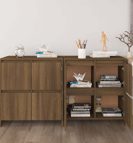 Sideboards 2 Stk. Eiche Braun 70x41x75 cm Holzwerkstoff
