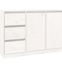 Sideboard Weiß 111x34x75 cm Massivholz Kiefer