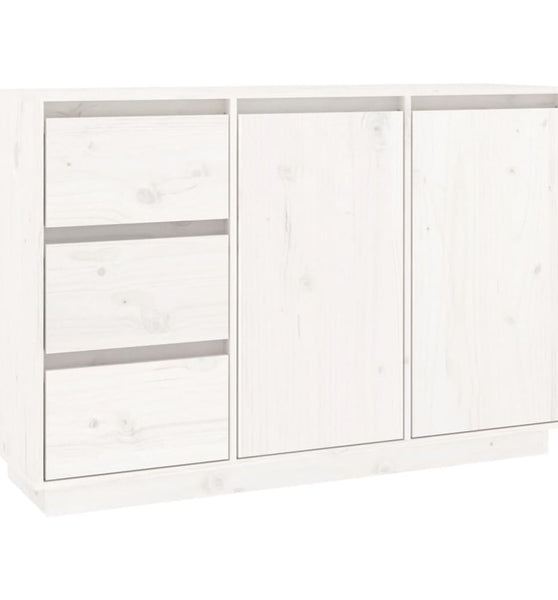 Sideboard Weiß 111x34x75 cm Massivholz Kiefer