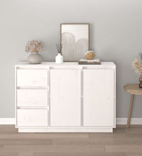 Sideboard Weiß 111x34x75 cm Massivholz Kiefer