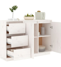Sideboard Weiß 111x34x75 cm Massivholz Kiefer