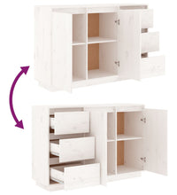 Sideboard Weiß 111x34x75 cm Massivholz Kiefer