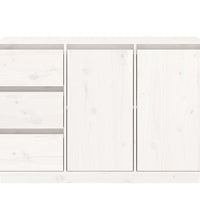Sideboard Weiß 111x34x75 cm Massivholz Kiefer