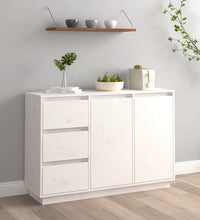 Sideboard Weiß 111x34x75 cm Massivholz Kiefer