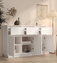 Sideboard Weiß 110x34x75 cm Massivholz Kiefer