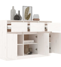 Sideboard Weiß 110x34x75 cm Massivholz Kiefer