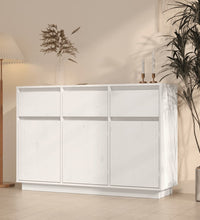Sideboard Weiß 110x34x75 cm Massivholz Kiefer