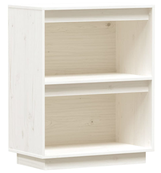 Beistellschrank Weiß 60x34x75 cm Massivholz Kiefer