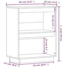 Beistellschrank Weiß 60x34x75 cm Massivholz Kiefer