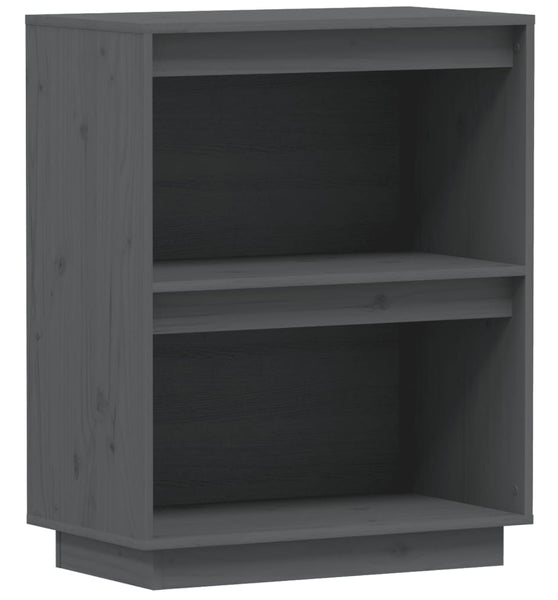 Beistellschrank Grau 60x34x75 cm Massivholz Kiefer