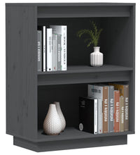 Beistellschrank Grau 60x34x75 cm Massivholz Kiefer