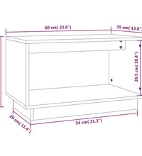 TV-Schrank Grau 60x35x35 cm Massivholz Kiefer