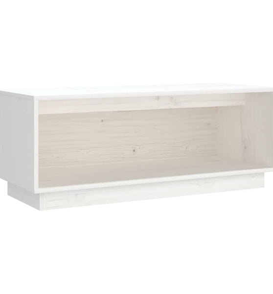 TV-Schrank Weiß 90x35x35 cm Massivholz Kiefer