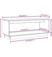 TV-Schrank Weiß 90x35x35 cm Massivholz Kiefer