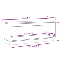 TV-Schrank Grau 90x35x35 cm Massivholz Kiefer