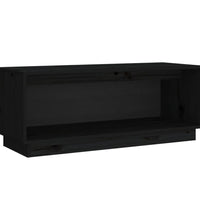 TV-Schrank Schwarz 90x35x35 cm Massivholz Kiefer