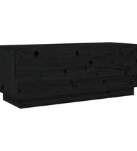 TV-Schrank Schwarz 90x35x35 cm Massivholz Kiefer