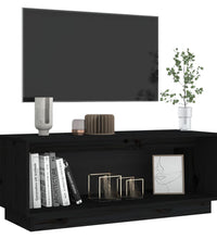 TV-Schrank Schwarz 90x35x35 cm Massivholz Kiefer