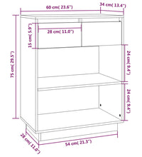 Beistellschrank 60x34x75 cm Massivholz Kiefer