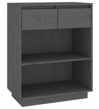 Beistellschrank Grau 60x34x75 cm Massivholz Kiefer