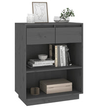 Beistellschrank Grau 60x34x75 cm Massivholz Kiefer