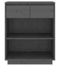 Beistellschrank Grau 60x34x75 cm Massivholz Kiefer