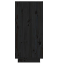 Beistellschrank Schwarz 60x34x75 cm Massivholz Kiefer