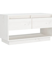 TV-Schrank Weiß 74x34x40 cm Massivholz Kiefer