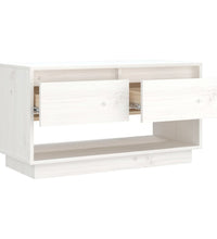 TV-Schrank Weiß 74x34x40 cm Massivholz Kiefer