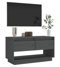 TV-Schrank Grau 74x34x40 cm Massivholz Kiefer