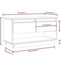 TV-Schrank Grau 74x34x40 cm Massivholz Kiefer