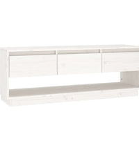 TV-Schrank Weiß 110,5x34x40 cm Massivholz Kiefer