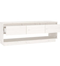 TV-Schrank Weiß 110,5x34x40 cm Massivholz Kiefer