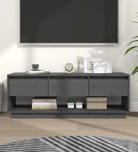 TV-Schrank Grau 110,5x34x40 cm Massivholz Kiefer