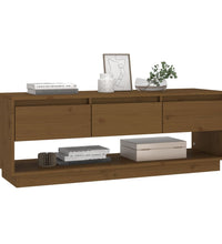 TV-Schrank Honigbraun 110,5x34x40 cm Massivholz Kiefer