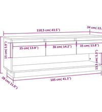 TV-Schrank Honigbraun 110,5x34x40 cm Massivholz Kiefer
