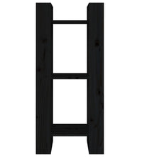 Bücherregal/Raumteiler Schwarz 41x35x91 cm Massivholz Kiefer
