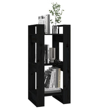 Bücherregal/Raumteiler Schwarz 41x35x91 cm Massivholz Kiefer
