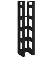 Bücherregal/Raumteiler Schwarz 41x35x160 cm Massivholz Kiefer
