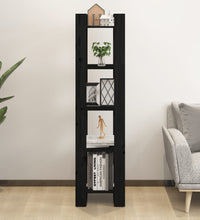 Bücherregal/Raumteiler Schwarz 41x35x160 cm Massivholz Kiefer
