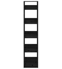 Bücherregal/Raumteiler Schwarz 41x35x160 cm Massivholz Kiefer