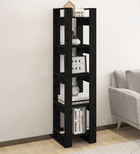 Bücherregal/Raumteiler Schwarz 41x35x160 cm Massivholz Kiefer