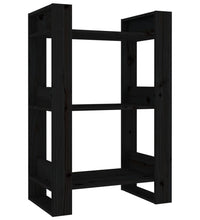 Bücherregal/Raumteiler Schwarz 60x35x91 cm Massivholz Kiefer