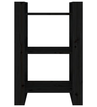 Bücherregal/Raumteiler Schwarz 60x35x91 cm Massivholz Kiefer