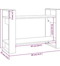 Bücherregal/Raumteiler 80x35x56,5 cm Massivholz Kiefer