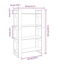 Bücherregal/Raumteiler Honigbraun 80x35x125 cm Massivholz